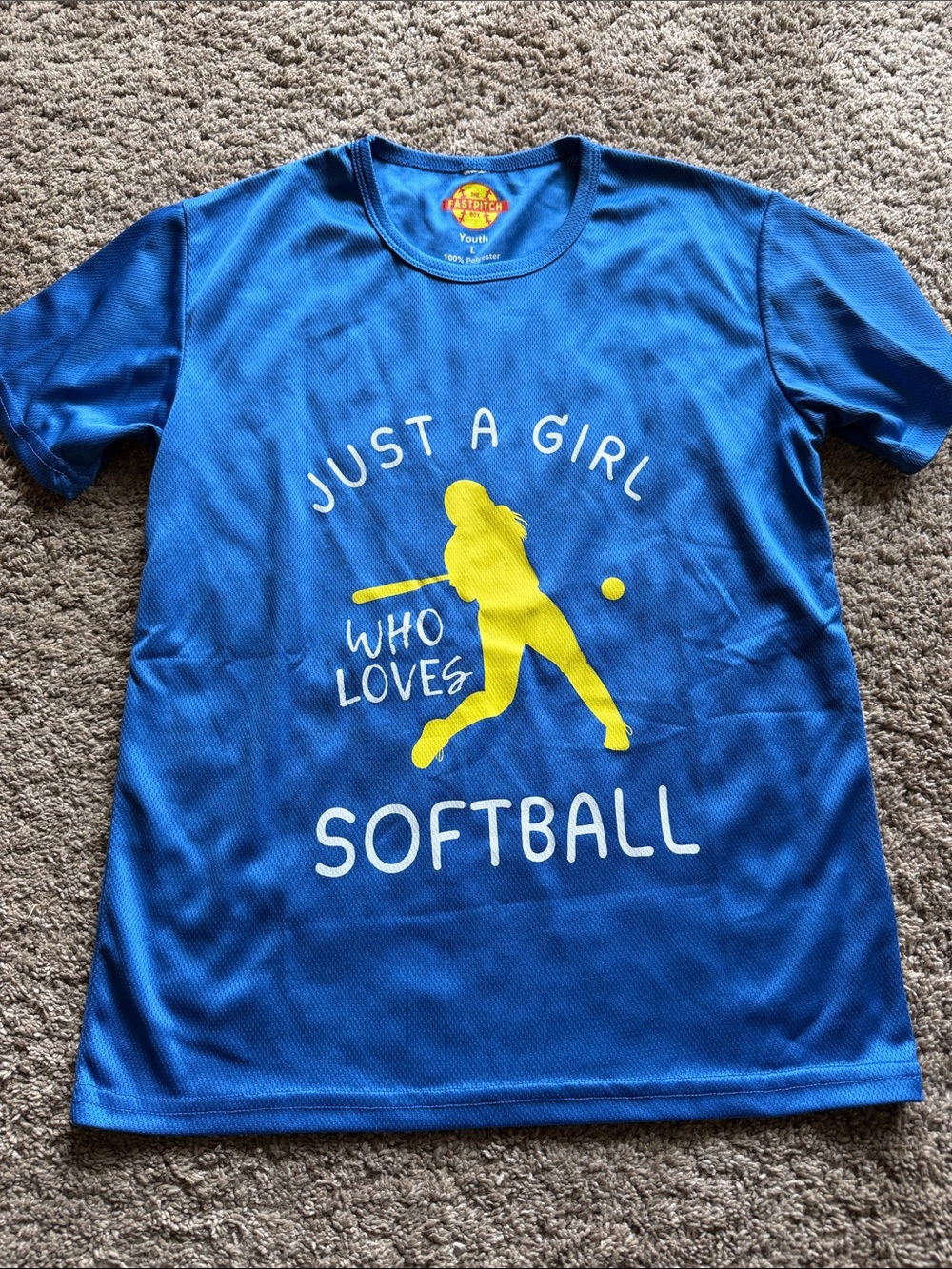 Youth Blue 'Just A Girl Who Loves Softball' Graphic Tee by